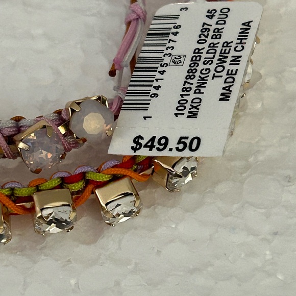 On 34th Pink and Gold Bracelet Set with Adjustable Closure - Picture 4 of 4